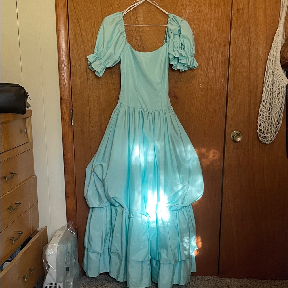 Vintage Puff Sleeve Prom Dress